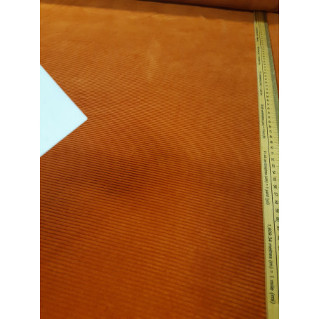 Velours stretch côtelé Rouille (rayures côtelées horizontales)