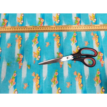 Coton épais enduit Voitures fond bleu